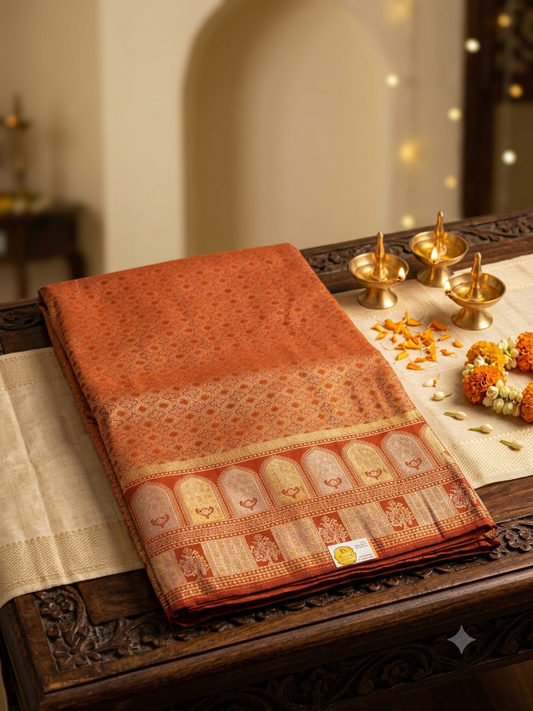 Royal Heritage Kanjivaram Silk Saree with Rich Traditional Zari Pallu