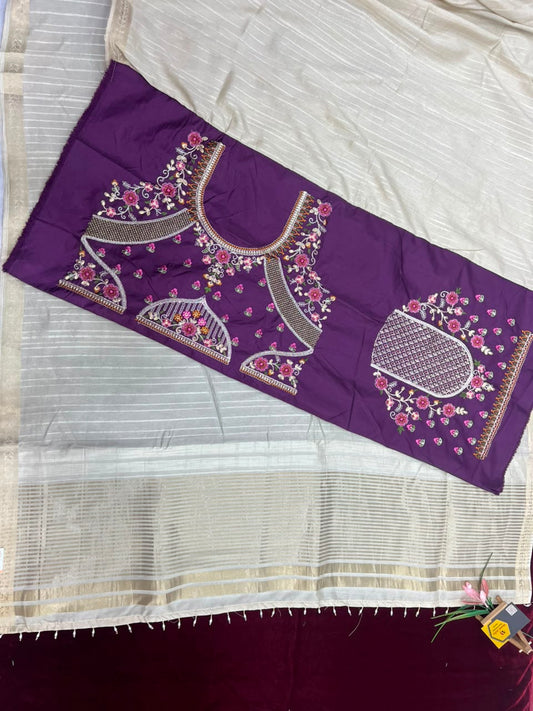premium tissue cotton saree with designer twin blouse pieces