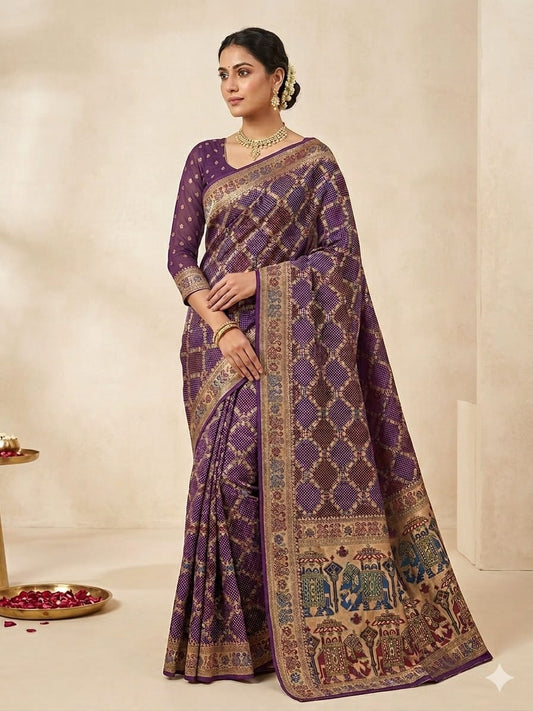 Traditional Georgette Saree with Heritage Pallu
