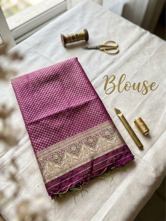 Exquisite Banarasi Silk Saree with Geometric Diamond Weave and Heavy Pallu – Shantabaa Saree Exclusive