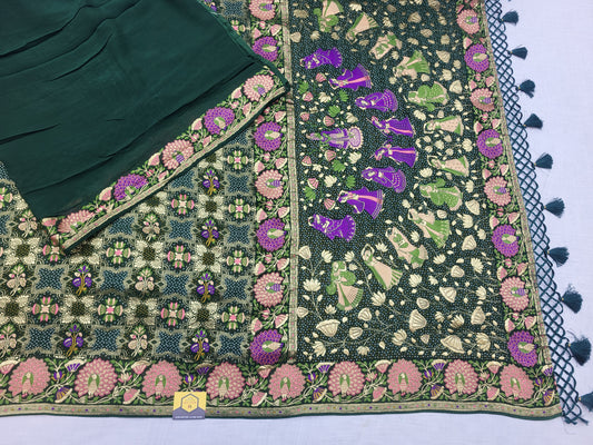 Elegant Traditional Minakari Georgette Saree for Festive Wear