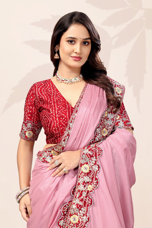 G-Intricate Gold Zari Motifs and Embroidered Lace Border