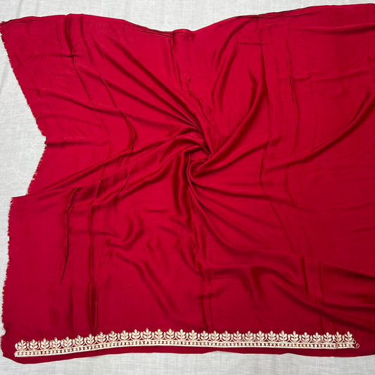 "Premium Pure Gaji Silk Saree With Handcrafted Gota Patti Work"