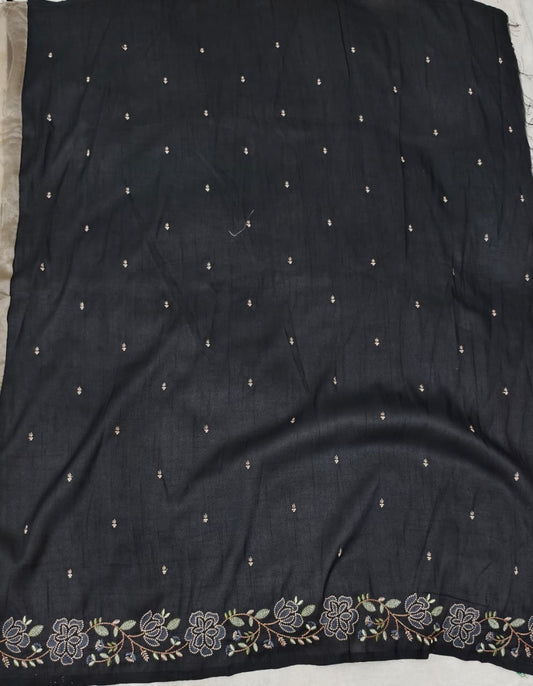 Elegant Soft Organza Saree with Embroidered Contrast Blouse