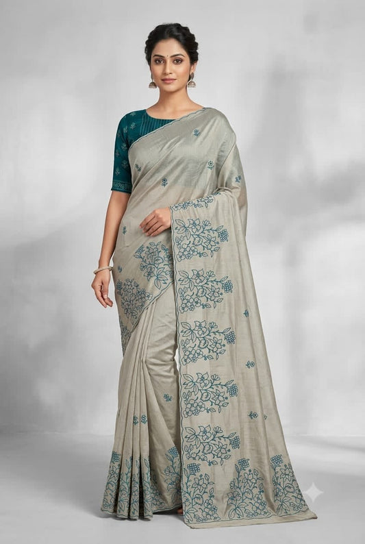 Ethereal Bloom Organza Saree